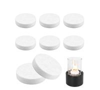 XUKZIMA Lot de 8 Laine de Céramique pour Cheminée Bioéthanol, Ronde 6x1 cm | Éponge Céramique pour Brûleur, Mèche de Sécurité qui Prolonge la Combustion et Évite les Fuites