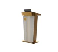 Xumh2024-3 Bureau de réception Pupitre Parlant en Acier Inoxydable, Support de Podium for Salle uditorium, réunion(Gold)
