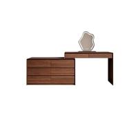 Xumh2024-3 Bureau de vanité Bureau de Maquillage Vintage élégant en Bois Noyer avec Coin Extensible, Parfait for Le Rangement la Chambre à Coucher Cabinet organisateurs