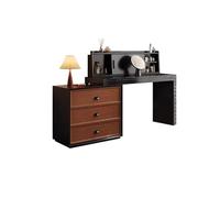 Xumh2024-3 Bureau de vanité Ensemble de Commode Vintage en Bois Massif - Table Maquillage d'angle française Chic avec Armoire Rangement Cabinet organisateurs