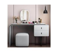 Xumh2024-3 Bureau de vanité Ensemble de vanité Luxe Moderne avec Miroir et Tabouret, Coiffeuse Maquillage for la Maison, Meubles Chambre à Coucher for Filles Cabinet organisateurs(Beige,80cm)