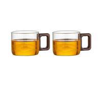 Xumh2024-3 gobelets en verre Tasses à thé en verre imprimé montagne, lot de 2, 4OZ/12ML Verrerie de cuisine