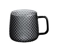 Xumh2024-3 gobelets en verre Tasses en verre borosilicate transparent sans plomb de 10,8 oz avec poignée Verrerie de cuisine(Noir)