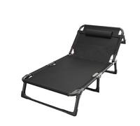 Xumh2024-3 lit Pliant Lit Pliant, Personne Seule, ménage, Bureau Simple, Sieste Adulte, Marche, extérieur Petit, Chaise Longue d'accompagnement(Noir,Grand)