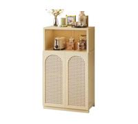 Xumh2024-3 Meuble de Rangement Buffet Kitchen Sideboard Living Room Storage Floor-Standing Rattan Double Doors with Compartments 66cm(Blanc)