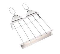 XUMIUZIY 2 Pièces Brochettes BBQ en Acier Inoxydable Fourche Triple Dents | Antirouille, tige de poussée ergonomique, poignée résistante à la chaleur, outils de gril extérieur, nettoyage facile