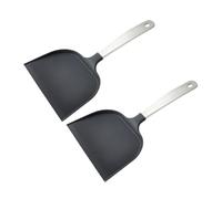 XUMIUZIY 2 Pièces Spatule Large Acier Inoxydable Poêle Antiadhésive (BLACK) | Grand tourneur à fente, longue poignée ergonomique, outils de petit-déjeuner à crêpes, ensemble d\'ustensiles de cuisine