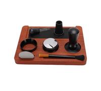 XUMIUZIY 7PCS Tasseur de Café 51mm Station de Tassage en Bois Kit | Calibrage à ressort, distributeur d\'écran de rondelle, tapis en silicone antidérapant, outil d\'entonnoir de dosage