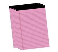 XUMIUZIY Bloc-notes à Grandes Lignes, Format A5, Feuilles Détachables | Support robuste pour écrire n\'importe où, Double marge rouge pour des notes soignées, Lot de 4 blocs, 100 pages au total