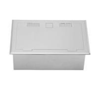 XUMIUZIY Boîte de Sortie Encastrée au Sol en Acier Inoxydable, Kit de Prise Plate étanche 4KW 16A avec 2 Ports USB AC 2 pour Marbre