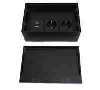 XUMIUZIY Boîte de Sortie Encastrée au Sol, Kit de Prise Plate 4KW, étanche en Acier Inoxydable, 2 Broches AC, 2 Ports USB pour Marbre Noir