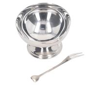 XUMIUZIY Bols de Dégustation de Bagatelles avec Fourchette, Bols de Trempette de Crème Glacée de Sundae de Salade de Pudding de Dessert d'acier Inoxydable pour Servir (150 ml)