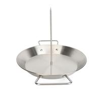 XUMIUZIY Brochette Verticale en Acier Inoxydable pour Grill Barbecue | Structure détachable, 3 brochettes incluses, récupérateur de jus sans gouttes, utilisation au four compact