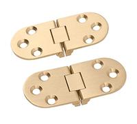 XUMIUZIY Charnières Pliantes en Laiton à Bord Rond |Charnière à Rabat à 180 Degrés Antirouille avec Vis pour Tables Pliantes et Machine à Coudre (2.0mm/0.08in)