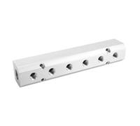 XUMIUZIY Collecteur D'air 6 Voies 8 Ports, Sortie 1/4 NPT, Entrée 1/2 NPT | Séparateur pneumatique en alliage d\'aluminium, indice de 120 PSI, moyeu de connexion de branche, Distribution de compresseur
