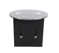 XUMIUZIY Encastré de Sol Prise avec Chargeur USB C pour Bureau | Conception ronde affleurante, acier inoxydable durable, corps ignifuge en PC, installation sur plancher en bois, hub de