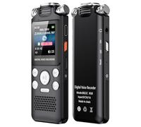 XUMIUZIY Enregistreur Vocal Numérique avec Deux Microphones à 360°, qualité Sonore PCM, Stylo Enregistreur Vocal Rechargeable 800 MAh pour Réunions, Conférences, 50 Heures (32G)