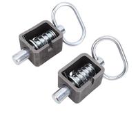 XUMIUZIY Ensemble de Loquet à Ressort en Acier pour Portails de Remorque | Support de tube rond soudé, goupille de verrouillage robuste, connexion de porte sécurisée, accessoire d\'auto-déchargement