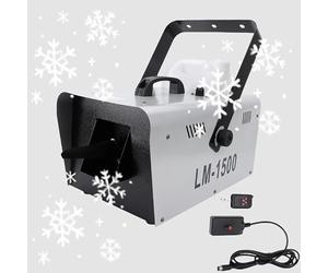 XUMIUZIY Machine de Neige de 1500W, Fausse Machine à Faire de Neige avec Un Contrôle câblé et à Distance, Fabricant de Flocon de Neige Artificiel à Sortie Haute, pour Décoration Intérieure (Plug UE