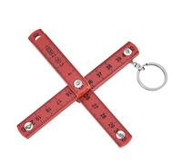 XUMIUZIY Règle Pliable en Plastique ABS Portable de 0.5m, avec Porte-clés, Règle Pliante pour la Pose de Carreaux de Menuiserie (rouge)