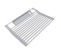 XUMIUZIY Rouleau Égouttoir à Vaisselle en Acier Inoxydable Silicone | Conception pliable peu encombrante, drainage rapide de l\'eau, tapis de comptoir polyvalent, style minimaliste moderne