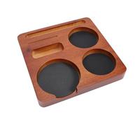 XUMIUZIY Station de Tassage du café en Bois de Noyer pour Porte-filtre | Support de protection, construction en noyer, base antidérapante, ajustement universel, organisateur de comptoir de bar