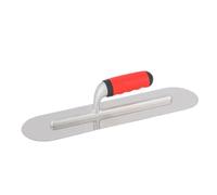 XUMIUZIY Truelle de Finition pour Béton, Lame en Acier Inoxydable, 16 X 4 | Épandeur de ciment de maçonnerie, poignée ergonomique en caoutchouc, outil de plâtre lissant, chantier durable