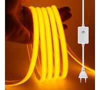 XUNATA Dimmable Ruban LED COB, 220V 288 LEDs/m Flexible Led Bande Neon Bandeau, Étanche IP65 LED Bande Lumineuse pour Escalier, Chambre, Noël, Fête, etc (Jaune d'or,25M)