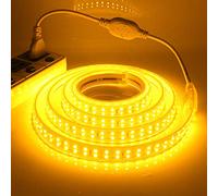 XUNATA Double rangée Jaune chaud Bande de LED, 220V 2835 SMD 180leds / m IP65 imperméable à l'eau flexible LED Light Strip pour Home Lighting Decor LED bande lumineuse (Jaune, 1M)