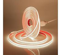 XUNATA Lumière au LED COB Autocollant, 288Leds/m IP65 étanche 230V Super Lumineux Bandeau flexible Ruban LED Light Strip pour Escalier, Chambre, Noël, Fête, etc (Blanc naturel, 30M)