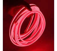 XUNATA Lumière au néon LED, 12V 2835 120leds / m imperméable à l'eau flexible LED Light Strip au néon avec, pour Chambre, Noël, Fête, etc (Rouge,5M