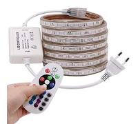 XUNATA Ruban à LED RGB, AC 220V 230V 5050 60leds / m IP65 étanche, Strip Flexible Bande, LED Strip Light avec changement de 24 Touches Télécommande (12M)