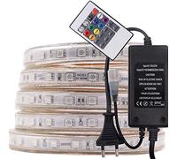 XUNATA Ruban à LED RGB, AC 220V 230V 5050 60leds / m IP65 étanche, Strip Flexible de Bande LED pour Chambre, Bar, Fête, Mariage, Jardin, déco de Noël（12M