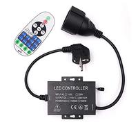 XUNATA Variateur universel 220V, télécommande RF 23 touches + contrôleur 1500W, Modèle général pour bande LED 220V, Ampoules LED