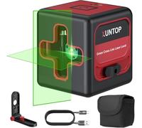 XUNTOP 5-30M Niveau Laser Croix Vert Rechargeable - Traceur Laser Auto-nivelant ±1.5mm IP54 Compact USB-C - Outil de Marquage pour Bricolage Chantier Carrelage Intérieur