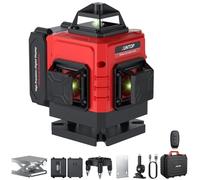 XUNTOP Niveau Laser Vert 16 Lignes Auto-nivelant - Rechargeable, Télécommande 5m, Précision ±1mm/5m - Avec Support Magnétique, Base Métal & Plateforme Aluminium, IP54 pour Chantier Bricolage Carrelage