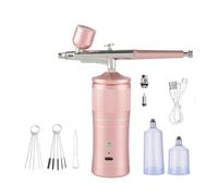 Xuodawer Kit AéRographe Compresseur AéRographe pour Machine à AéRographe à Ongles Rechargeable Portable pour Peinture ModèLe Maquillage Gâteau DéCor A