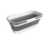 XUQEAYWD Seaus À Franges Pliables avec Poignées, Seau Pliable en Silicone, 46x22.5x18cm Seau Pliable Rectangulaire, Bassine Pliante Portable pour Camping Pêche Lavage De Voiture Jardin VR Lessive