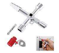 XURJUMI CléS Universelles pour Armoire éLectrique, CléS CarréEs, 4 pièces, CléS en Croix, CléS Triangulaires pour Poteau de Fermeture, Robinet, Chauffage