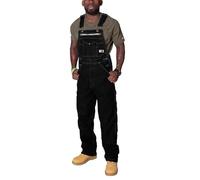 XUSAI Salopettes Denim Bib Overall Mode Décontractée Coupe Robuste Jeans Ensemble Réglable Travail Bib Jumpsuit,Noir,XL