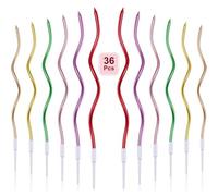 XUSSMM Lot de 36 bougies d'anniversaire pour enfants, couleur irisée, bougies d'anniversaire pour enfants, bougies merveilleuses pour anniversaire, mariage, décoration de fête