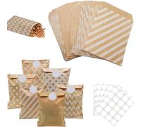 xutong Lot de 100 sachets en papier kraft pour emballage de pain, biscuits, accessoires, sacs en papier pour mariage, anniversaire