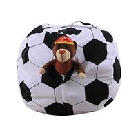 XUXHOU Pouf de Rangement, Housse en Peluche 45 cm avec Fermeture Éclair Pouf Enfant pour Décoration Chambre d'enfant et Jeux Football