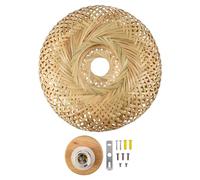 Xuzxinze Bambou Osier Luminaire en Rotin Encastré Plafonnier Suspendu pour Salon Chambre à Coucher Salle à Manger, 30X18Cm