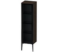 XViu Duravit 40x36x133cm de XV1367RB269 haute armoire, porte en verre, noir mat, porte à droite, noyer brossé