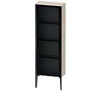 XViu Duravit 50x24x133cm de XV1366LB291 haute armoire, porte en verre, noir mat, porte à gauche, mat couleur taupe