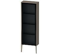XViu Duravit 50x24x133cm de XV1366RB190 haute armoire, porte en verre, champagne mat, porte à droite, gris mat flanelle soie