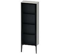 Duravit haut moyen XViu XV1366RB207 50x24x133cm, porte vitrée, noir mat, porte à droite, gris béton mat