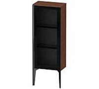 Duravit haut moyen XViu XV1360RB213 40x24x89cm, porte vitrée, noir mat, porte à droite, noyer américain