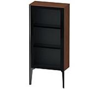 XViu Duravit haute XV1361LB213 50x24x89cm, porte vitrée, noir mat, porte à gauche, noyer américain